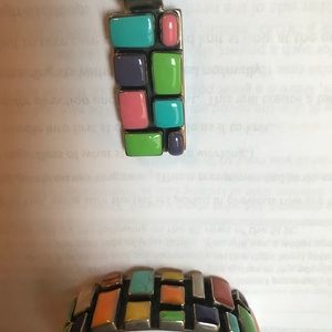 Sterling silver choker and bracelet.